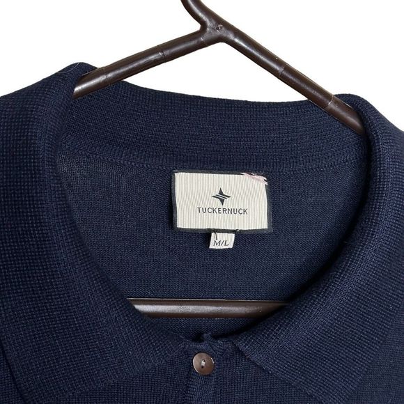 Tuckernuck Navy Polo Sweater M/L - Picture 3 of 3